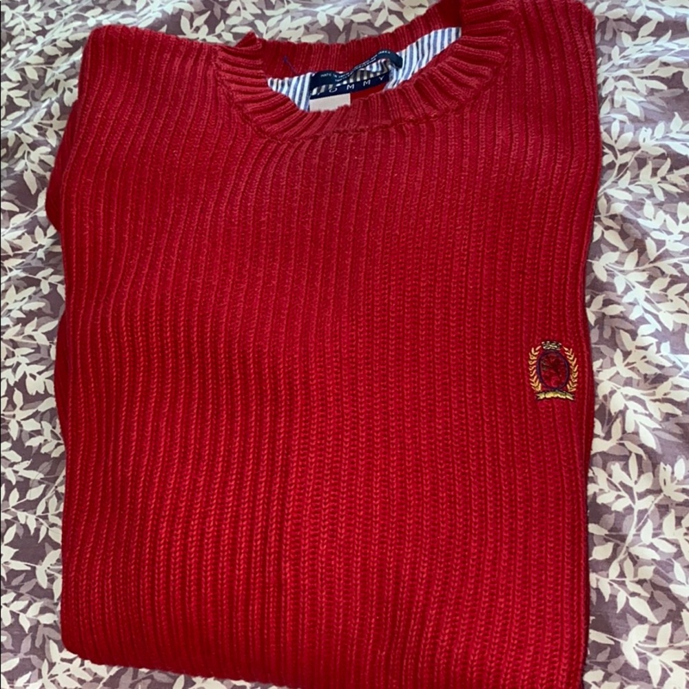 Tommy Hilfiger 100% cotton sweater (Red color )